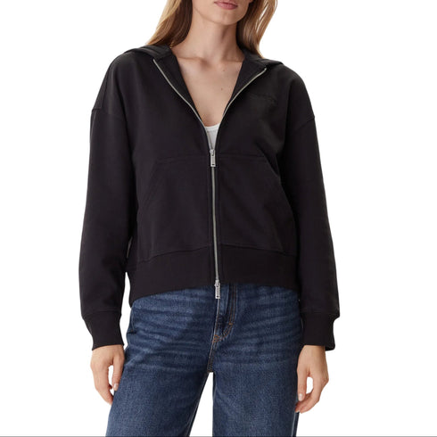 Felpa Donna con full zip frontale e cappuccio, dal taglio classico